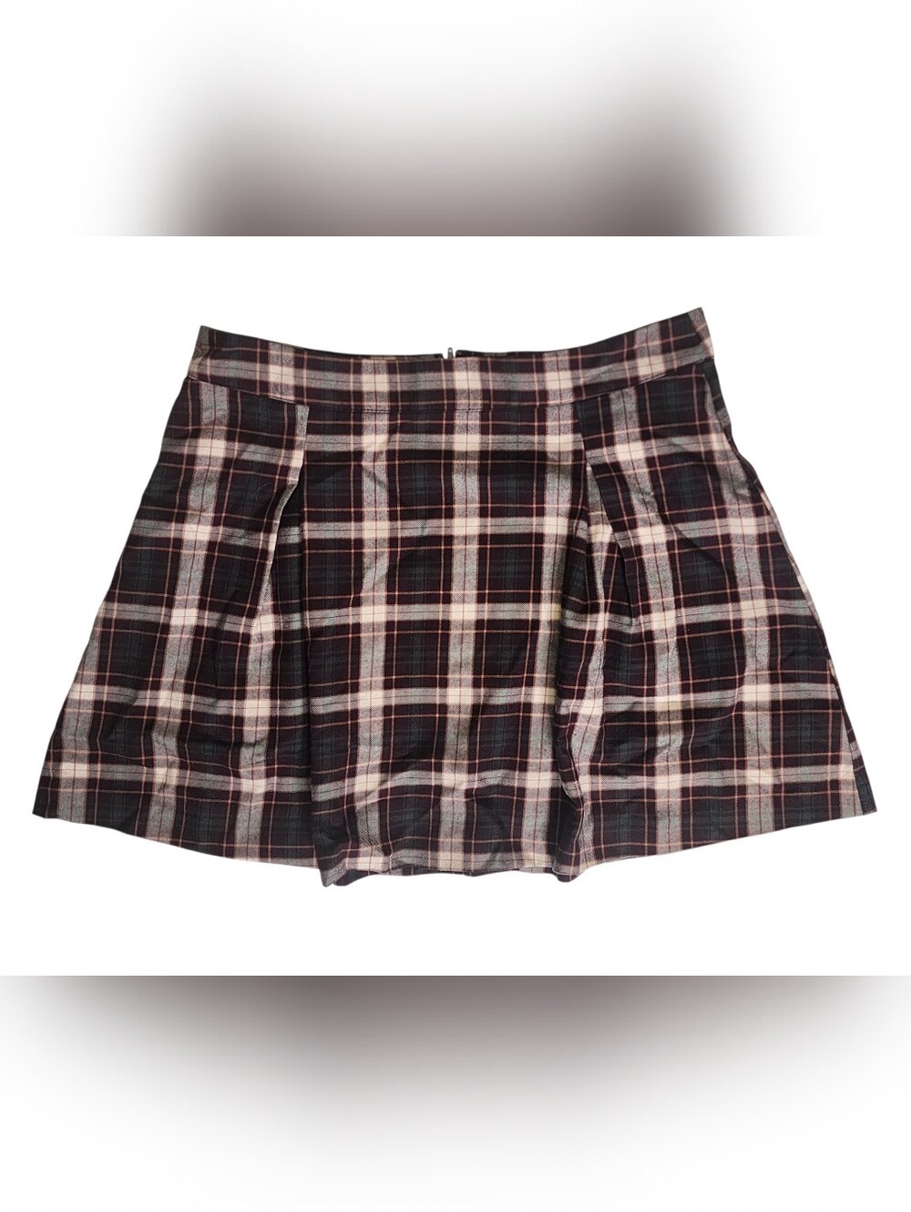 Copper Key Plaid Mini Skirt